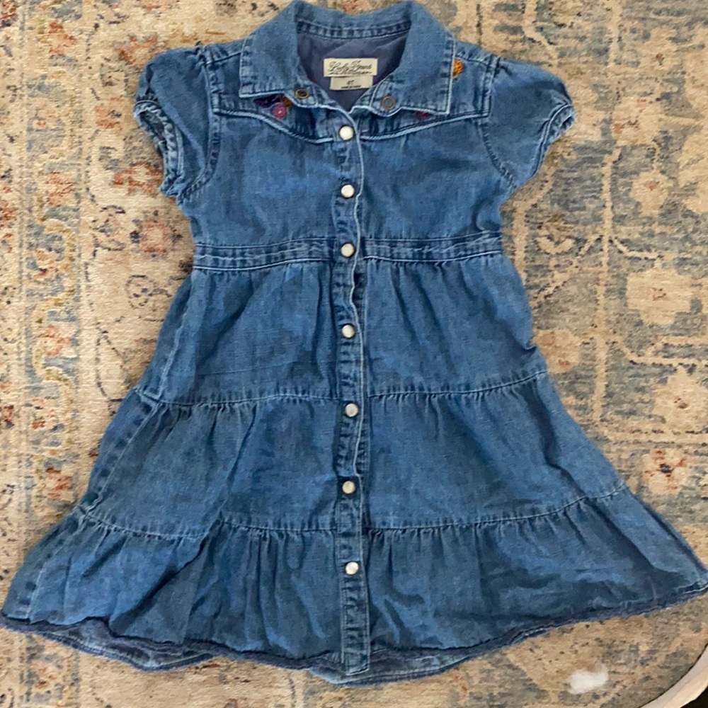 Lucky brand girls 4T denim multi tiered dress